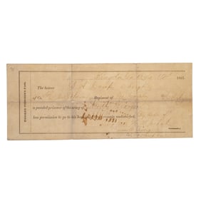 [CIVIL WAR] 1865 Kingston, GA Confederate Parole Pass
