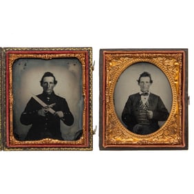 [CIVIL WAR] IDed 14th Tennessee Infantry Soldier Pair of Ambrotypes