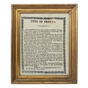 [CIVIL WAR] Framed Silk Berkley Border Guards Broadside