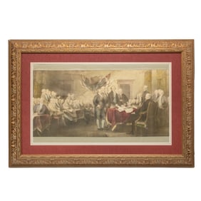 [DECLARATION OF INDEPENDENCE] Early Hand-Colored Lithograph Signing of the Declaration