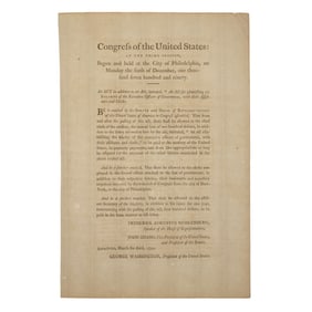 [REVOLUTIONARY WAR] Tench Coxe's Salary, 1790 Act of Congress