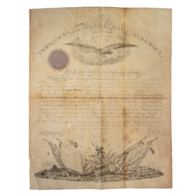 [MEXICAN AMERICAN WAR] President Tyler Signed Commission, KIA Officer