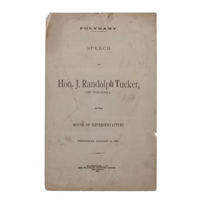 [MORMONS] 1887 Polygamy Pamphlet