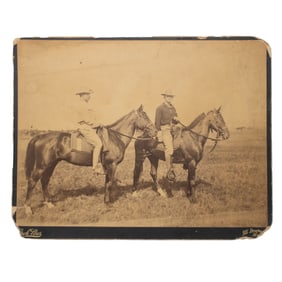 [THEODORE ROOSEVELT] Spanish-American War, Roosevelt & Aid on Horseback