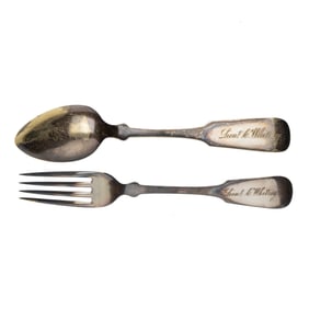 [EPHEMERA] Lieut. C. Whitney Engraved Silverware