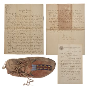 [NATIVE AMERICAN] Moccasin Taken From Crow Leader w/ Provenance