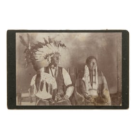 [NATIVE AMERICANS] Talking Crow and Wife, 1896 Sioux Cabinet Card