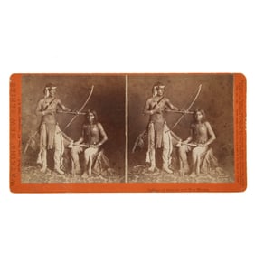 [NATIVE AMERICANS] Two Apache, Watkins Stereoview