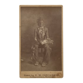 [NATIVE AMERICAN] Seated Osage Warrior CDV
