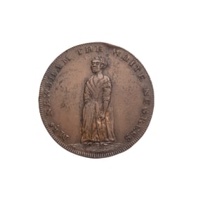 [SLAVERY] 1795 Amelia Newsham "The White Negress" Rare Conder Halfpenny Token