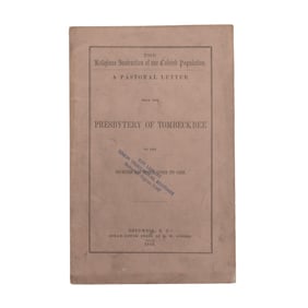 [SLAVERY] Rare 1859 Religious Instruction of Slaves Pamphlet