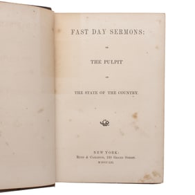 [SLAVERY] 1861 NY Pro-Slavery "Fast Day Sermons"
