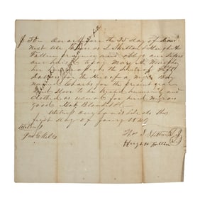 [SLAVERY] "Humane Treatment" 1849 Slave Hire Document