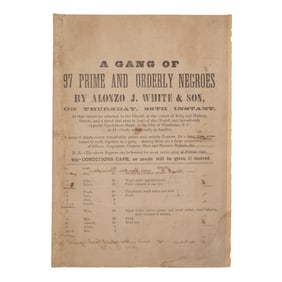 [SLAVERY] 1864 Slave Auction Catalogue