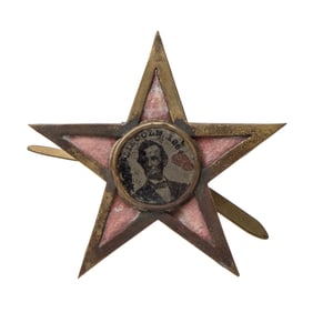 [LINCOLN] 1864 Campaign Ferrotype Star Badge