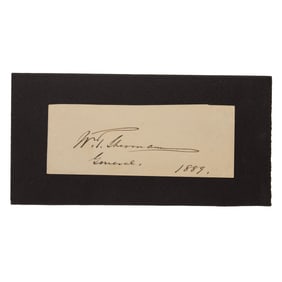 [CIVIL WAR] W.T. Sherman Cut Signature w/ Rank