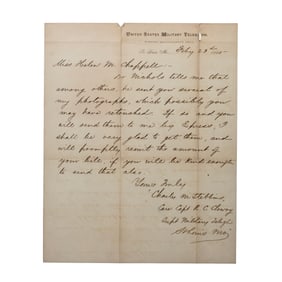 [EARLY PHOTOGRAPHY] 1863 Letter re: Photographs