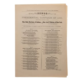 [POLITICS] 1888 Harrison & Morton Songsheet