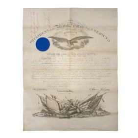 [POLITICS] Andrew Johnson Signed Commission, Fredericksburg Gallantry