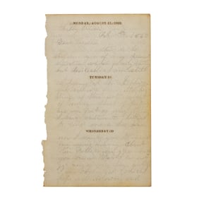 [CIVL WAR] Letter from Libby Prison on Diary Page