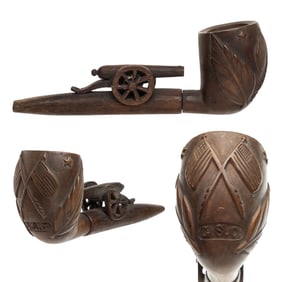 [CIVIL WAR] Carved Wood Pipe w/ Cannon