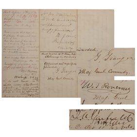 [CIVIL WAR] Signed James Garfield & Gnls. Rosecrans & Granger