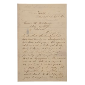 [CIVIL WAR] Alfred Pleasonton ALS re: Contraband Spy!