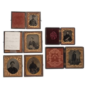 [CIVIL WAR] (6) Tintypes of Soldiers Including Adolescent Infantryman