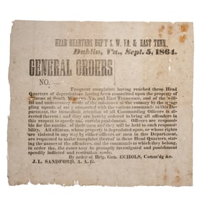 [CIVIL WAR] Rare East TN Confederate Broadside