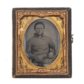 [CIVIL WAR] Portrait of Soldier w/ Jeff Davis in the South Sign