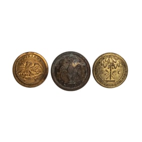 [CIVIL WAR] (3) CSA Officer's & State Seal Buttons