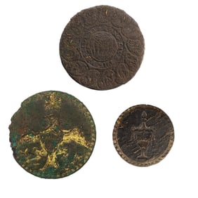 [REVOLUTIONARY WAR] (3) Washington Inaugural & Memorial Buttons