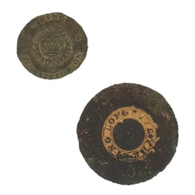 [REVOLUTIONARY WAR] (2) Loyalist King George III Buttons