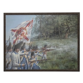 [REVOLUTIONARY WAR] Siege of Pensacola, Clauzel Oil on Canvas