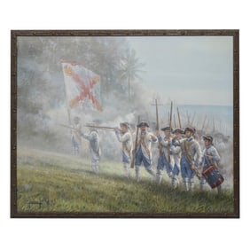 [REVOLUTIONARY WAR] Siege of Pensacola, Clauzel Oil on Canvas