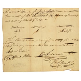 [WAR OF 1812] William Clark Signed 1814 Document