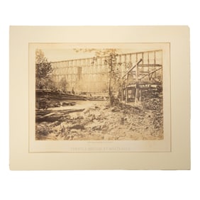 [CIVIL WAR] "Trestle Bridge at Whiteside" by Barnard, Mammoth Albumen