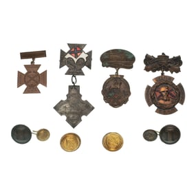 [CIVIL WAR] (10) Confederate Veterans' Buttons & Badges