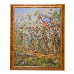 [CIVIL WAR] Charge of 7th Florida Infantry, Oil on Panel