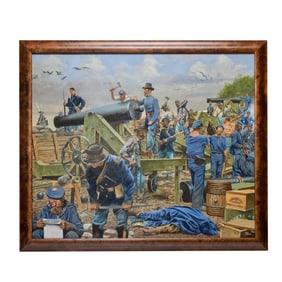 [CIVIL WAR] Destruction of the Tampa Battery, Rick Reeves Oil on Panel
