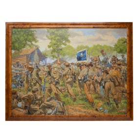[CIVIL WAR] "Breakthrough" Confederate Charge at Chickamauga, Original Oil