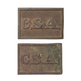 [CIVIL WAR] (2) Rectangular CSA Atlanta Arsenal Buckles