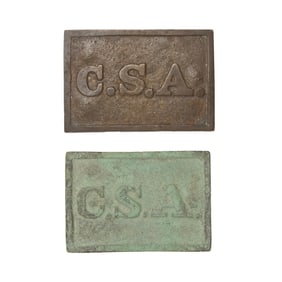 [CIVIL WAR] (2) Confederate Belt Buckles