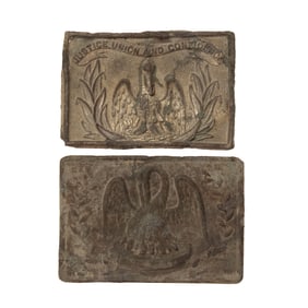 [CIVIL WAR] (2) Louisiana Belt Buckles