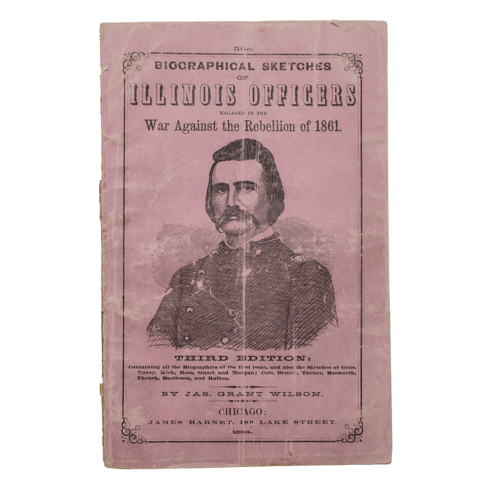 [CIVIL WAR] 1863 Inscribed "Illinois Officers" Illustrated Book (1 of 10)