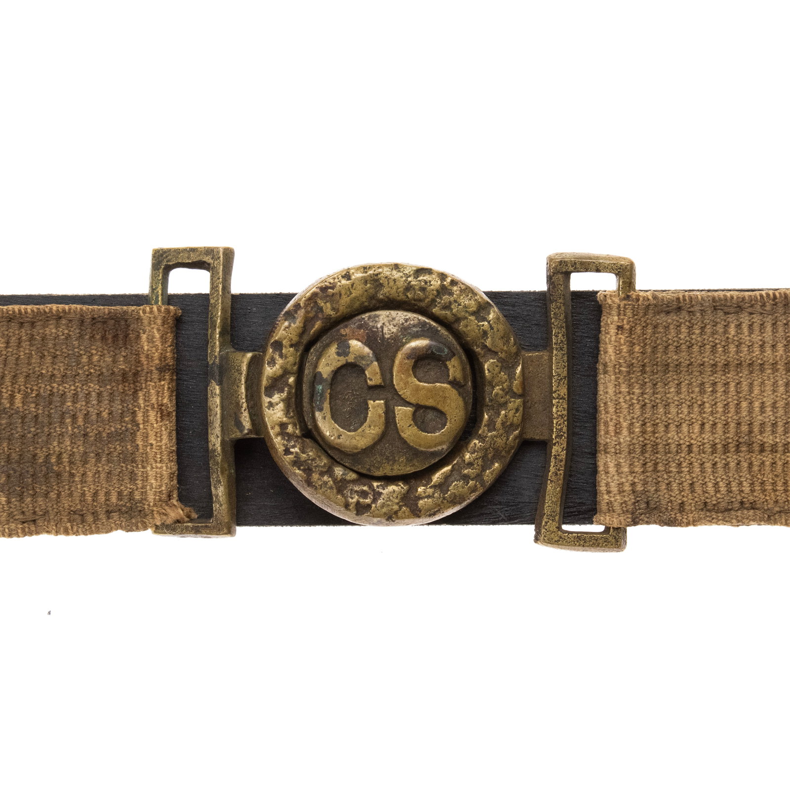 [CIVIL WAR] Confederate Leech & Rigdon 2-Piece Buckle w/ Woven Waist Belt (1 of 2)