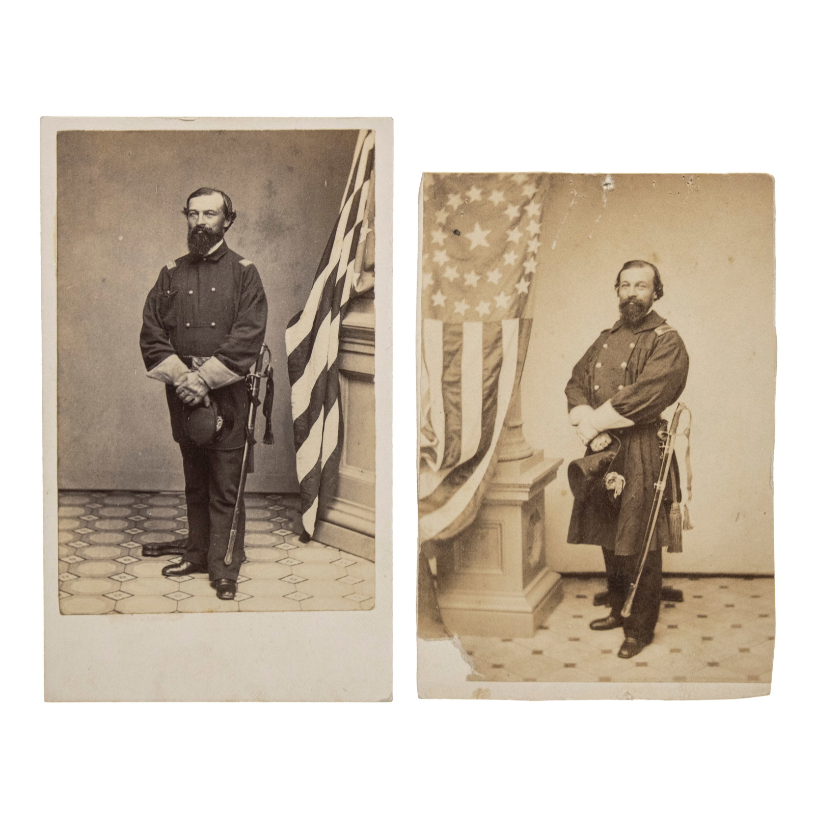 [CIVIL WAR] Rhody at Bull Run: Exceptional 2-CDV Archive of R.I. General Joseph Pope Balch (1 of 2)