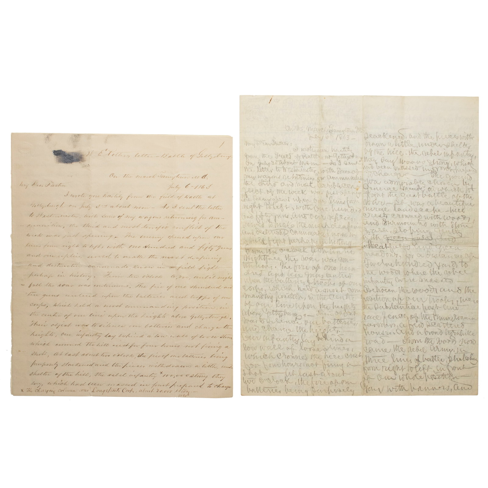 [GETTYSBURG] Extraordinary Firsthand Account of Pickett's Charge Written Just Days After the Battle (1 of 2)