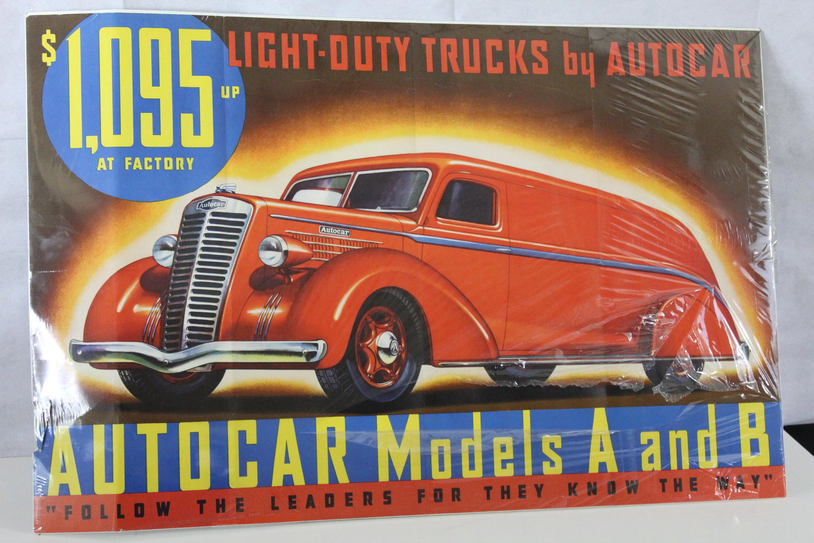 1940's Autocar Poster Advertisement: 22x34 Original deco poster