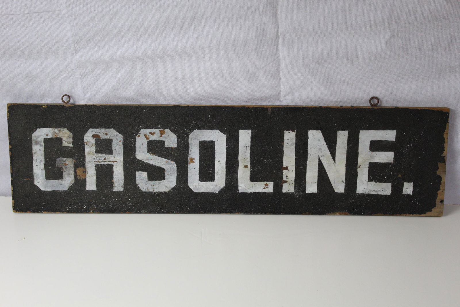 Vintage Wood Gasoline Sign: From old local gas station. 33x8.5